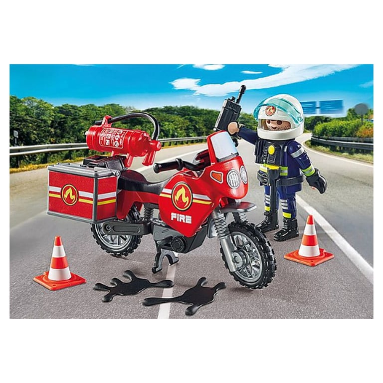 Jeu De Construction Pompier Et Moto Playmobil - vue 2