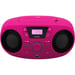BIGBEN CD61RSUSB Lettore Cd portatile radio Usb rosa + altoparlanti luminosi