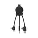Xoopar Cable Octopus BT (noir) Multi-câbles, Entrée USB, Sortie lightning, USB-C & Micro-USB, Compatible avec tout type d'appareil (smartphone, écouteur sans fil…)