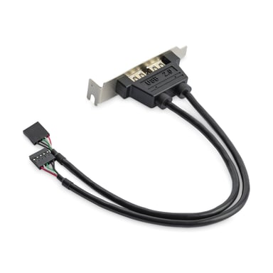 StarTech.com Cabezal Bracket Perfil Bajo de 2 puertos USB 2.0 con conexión a Placa Base 2x IDC5 - Low Profile