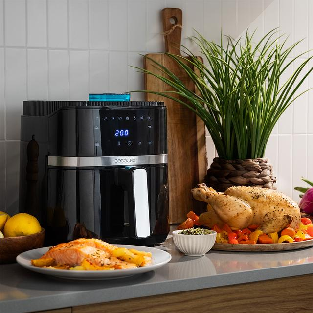 Cecotec Friteuse Sans Huile de 5 Cecofry Drip 5000 Air Fryer. Spray d'Eau 8 Menus Technologie PerfectCook 80 200ºC Fenêtre Lumière Intérieure et Panneau Tactile - vue 3