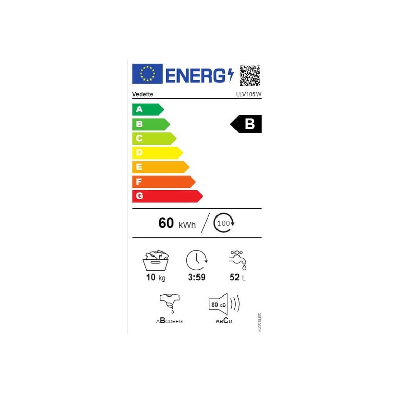 LAVE LINGE FRONTAL 9 KG &PLUS Vedette LLV105W - vue 3