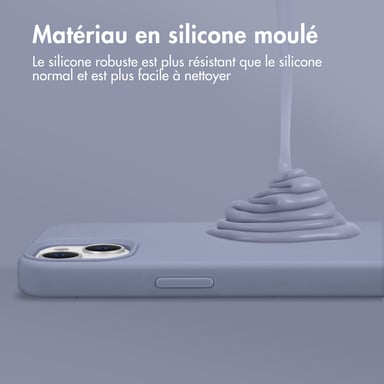 Accezz Coque Liquid Silicone pour Apple iPhone 15 Pro Max - Lavender Gray