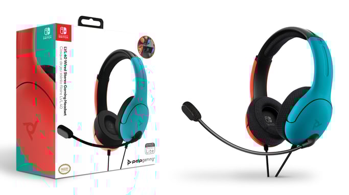 PDP LVL40 Cuffie cablate ad archetto Nero, Blu, Rosso