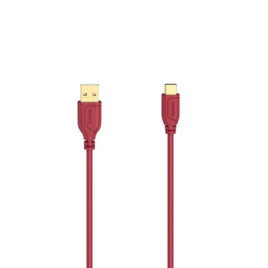 Câble USB-C ''Flexi-Slim'', USB 2.0, 480 Mbit/s, Chilli Pepper, 0,75 m