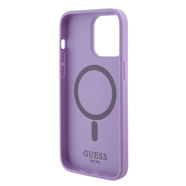 Coque pour iPhone 15 Pro Guess Saffiano MagSafe GUHMP15LPSAHAHMCU - vue 5