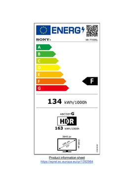 Sony XR-77A95L 195,6 cm (77'') 4K Ultra HD Smart TV Wifi Noir