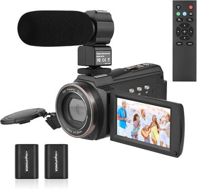 Camescope Video 4K 48MP 60FPS avec WiFi/16X Zoom noir