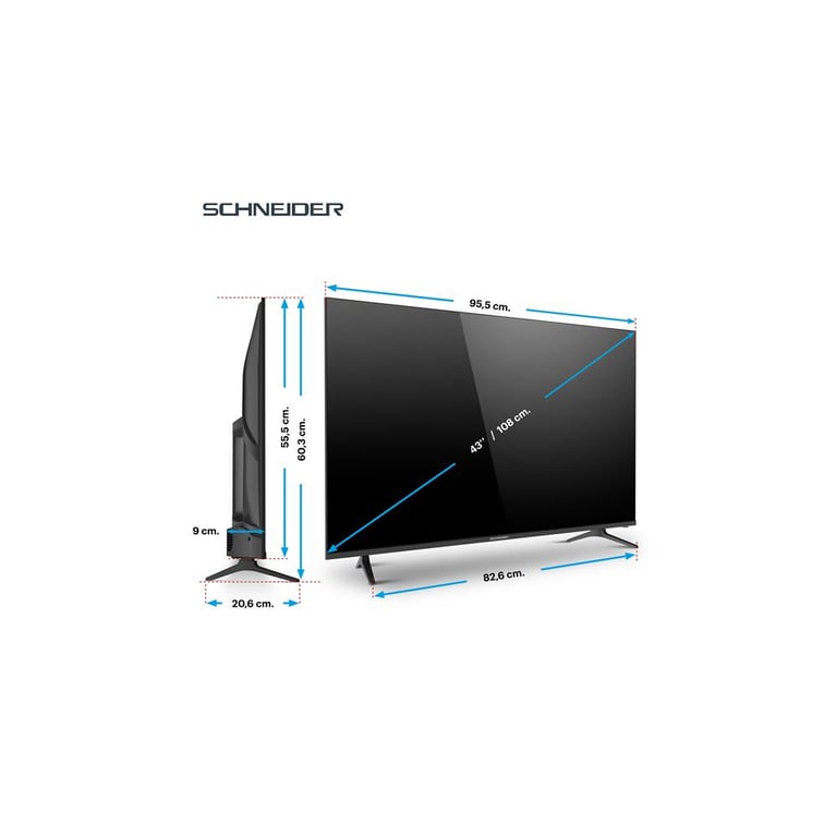 Schneider 43A1T TV QLED UHD 4K 43 pouces Tizen - vue 4