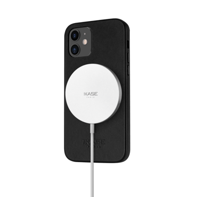 Custodia magnetica in vera pelle per Apple iPhone 12 mini, Midnight Black