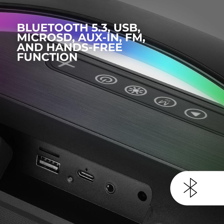 Enceinte Portable Mars Gaming MSPULSE – 50W RMS, Ultra-Bass, Éclairage RGB - vue 2