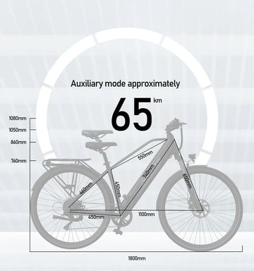 Vélo électrique DUOTTS C29Lite, moteur 250 W, batterie 36 V 13 Ah