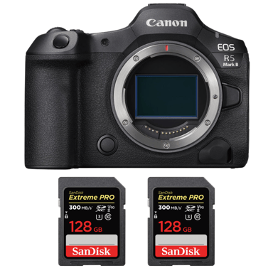 Appareil photo hybride Canon EOS R5 Mark II + 2 SanDisk 128GB Extreme PRO UHS-II + Ebook ''20 astuces pour des images qui claquent''