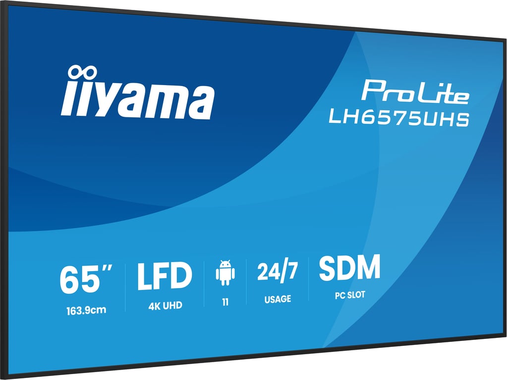 iiyama ProLite LH6575UHS B2AG 65 écran LCD rétro éclairé par LED signalisation numérique avec lecteur multimédia intégré SDM Slot PC 4K UHD... - vue 5