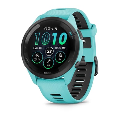 Garmin Forerunner 265 3,3 cm (1.3'') AMOLED 46 mm Numérique 416 x 416 pixels Écran tactile Noir, Bleu Wifi GPS (satellite)