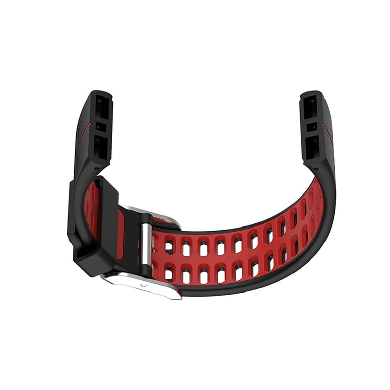 INF Bracelet De Montre En Silicone Pour Montre Connectée Gps Polar V800 Black+red Noir - vue 4
