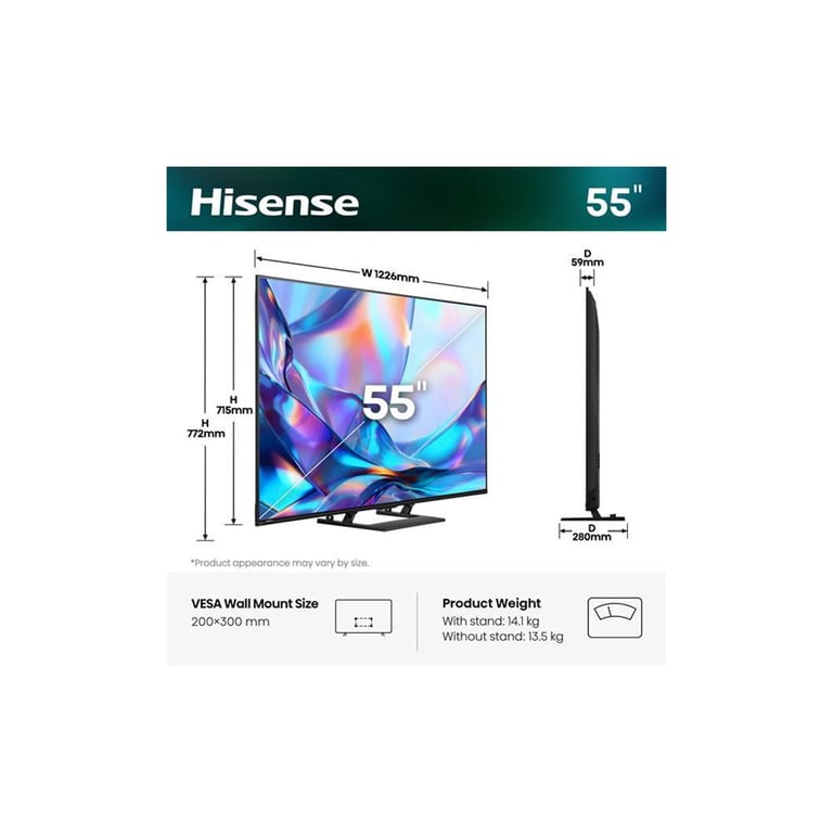 TV Hisense 55A7S 139 cm 2026 - vue 7