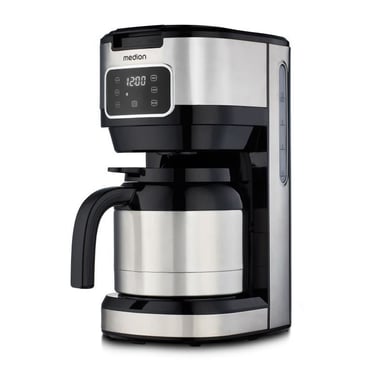 Cafetera Filtro Digital Térmica - MEDION - 900W - 1,2L - Plata