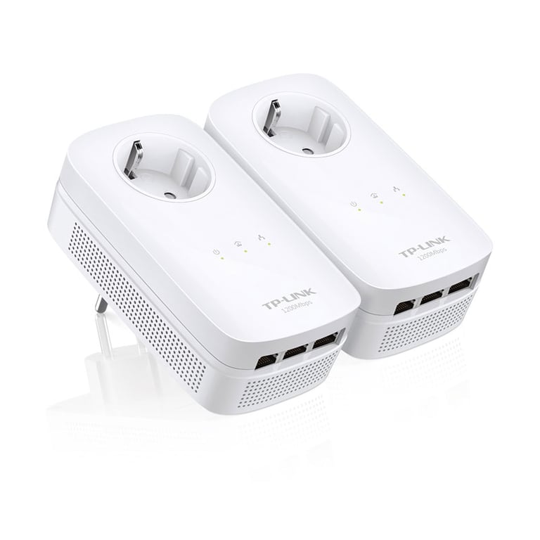 TP LINK TL PA8030PKIT 1200 Mbps Pack de 2 Adaptateurs CPL 3 Ports Ethernet Gigabit Prise Intégrée - vue 2