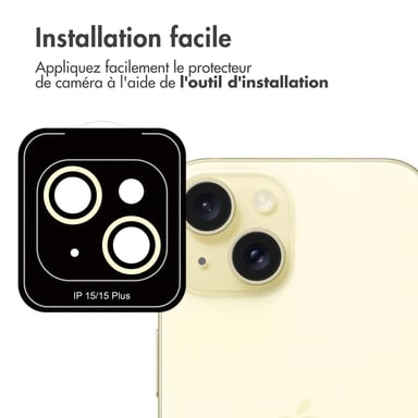imoshion Lot de 2 protections d'objectif de caméra pour Apple iPhone 15 / 15 Plus - Yellow