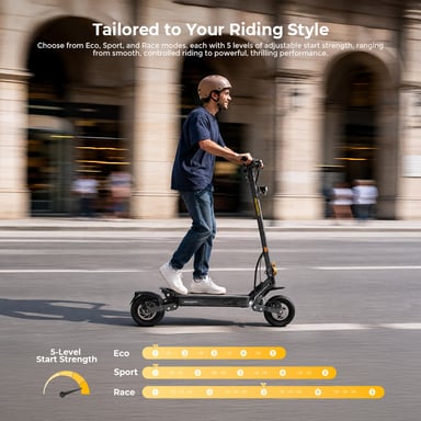 Patinete Eléctrico Ausom K30 VMP, Motor 1100W y Batería 648Wh, Autonomía 70km, Suspensión ShocFree, Bloqueo Inteligente NFC, Patinete Plegable para Adultos