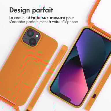imoshion Coque en silicone avec cordon pour Apple iPhone 14 - Orange