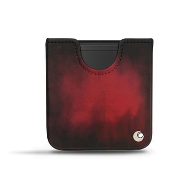 Pochette cuir Samsung Galaxy Z Flip -  - Rouge - Cuir patine