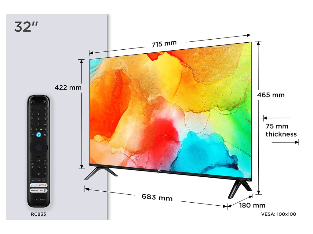 TCL SF560 32SF560 TV 81,3 cm (32 ) Full HD Smart TV Wifi Métallique 300 cd/m² - Neuf