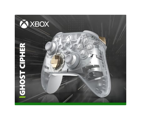 Microsoft Ghost Cipher Or, Gris clair, Transparent Bluetooth/USB Manette de jeu Analogique/Numérique Android, PC, Xbox One, Xbox Series S, Xbox Series X, iOS