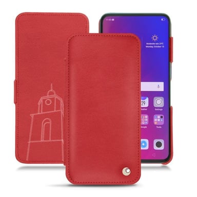 Housse cuir Oppo Find X -  - Rouge - Cuir lisse premium
