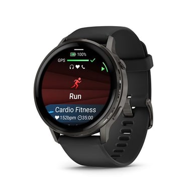Venu 4 - Smartwatch da 45 mm, GPS integrato in acciaio e silicone - Nero