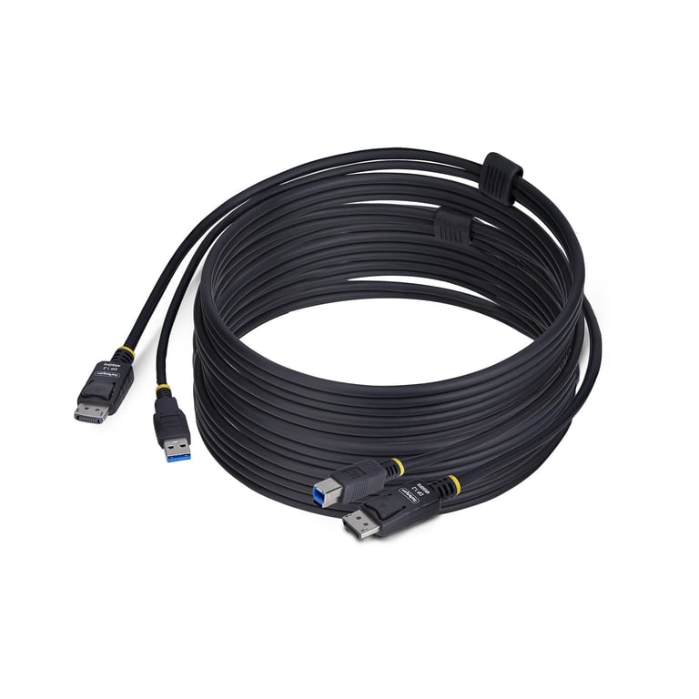 StarTech.com 10ft 3m DisplayPort and USB 5Gbps KVM Cable Câble clavier / vidéo / KVM USB type A DisplayPort pour USB Type B DisplayPort 3 support pour 4K60Hz prise... - vue 2