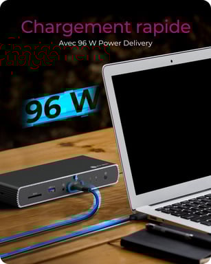 ICY BOX IB-DK8801-TB4 Avec fil Thunderbolt 4 Anthracite, Noir