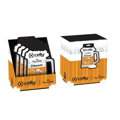 Celly DRINKBHBEERWH auricular y casco Auriculares Inalámbrico Dentro de oído Llamadas/Música Bluetooth Blanco