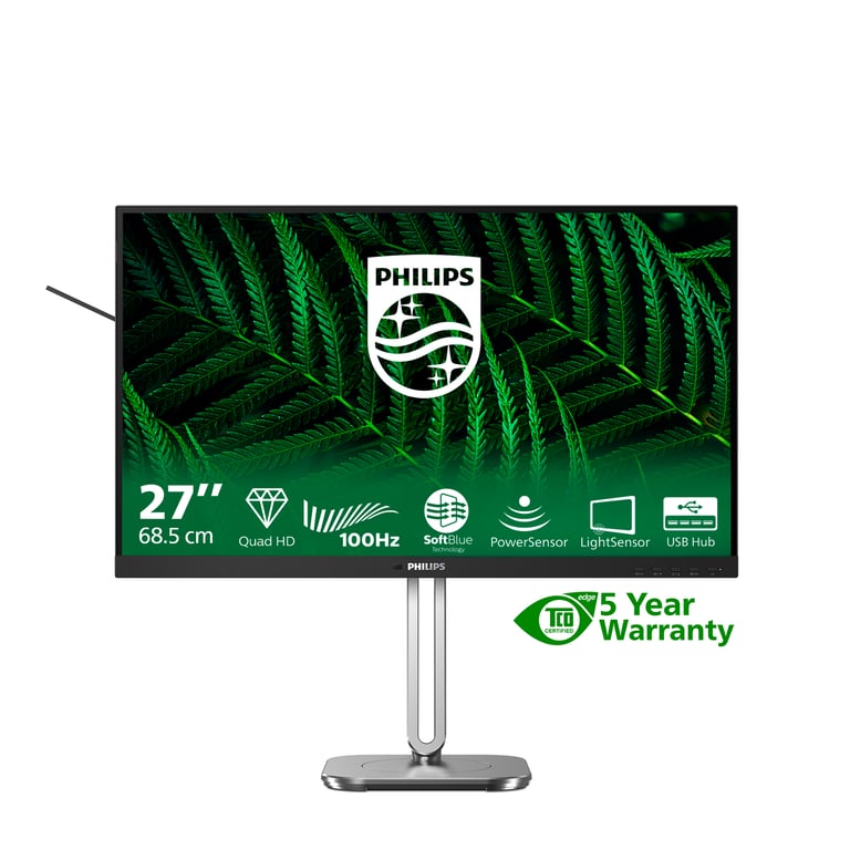 Philips 27B2G5200 Moniteur Full HD 27 Pouces réglable en Hauteur Haut parleurs Adaptive Sync 2560x1440 75 Hz 2X HDMI 1.4 1x DisplayPort 1.2 Hub USB - vue 7