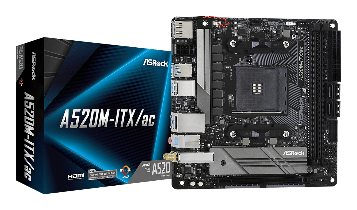 Asrock A520M ITXac Emplacement AM4 micro ATX Neuf
