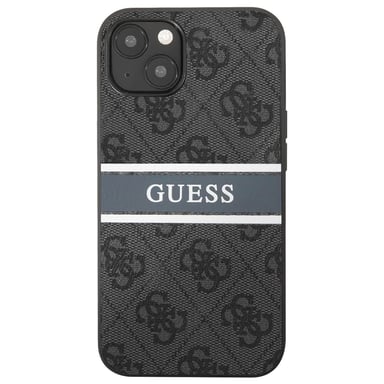 Guess Funda rígida para Apple iPhone 13 Mini PU 4G Stripe Gris