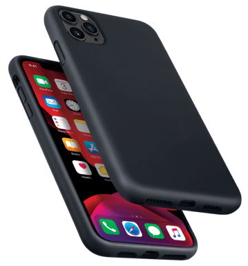 Funda antigolpes de gel de silicona suave para Apple iPhone 11 Pro Max, Negro satinado
