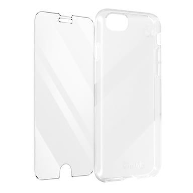 Funda y Cristal Templado iPhone 6, 7, 8, SE 2020 y SE 2022 Muvit Transparente