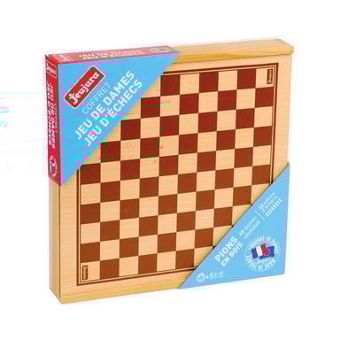 Coffret de Jeux d'Échecs et de Dames en Bois Made in France