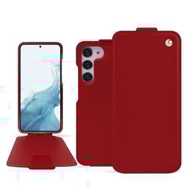 Housse cuir Samsung Galaxy S23 -  - Rouge - Cuir lisse