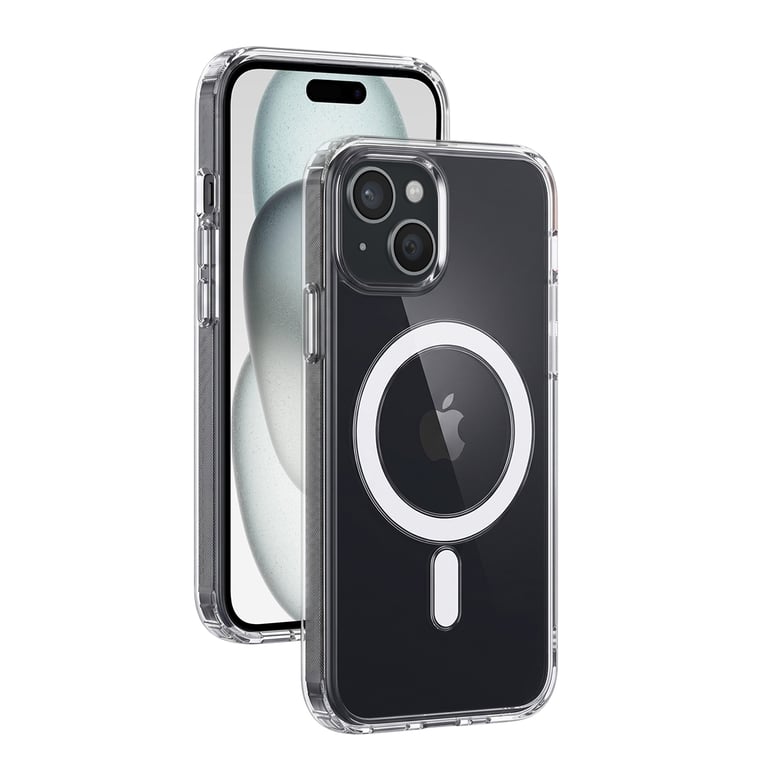 Coque iPhone 15 Plus Compatible MagSafe Hybride Transparente Bigben - vue 4