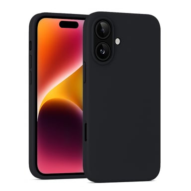 JAYM - Custodia in silicone nero per [ iPhone 17 ] - 100% silicone e microfibra - rinforzata e ultra morbida