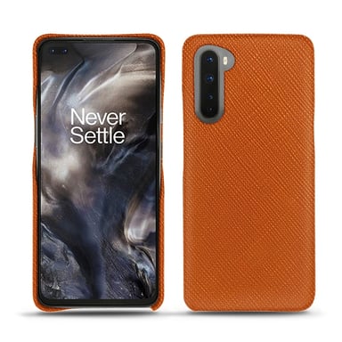 Coque cuir OnePlus Nord - Coque arrière - Orange - Cuir saffiano