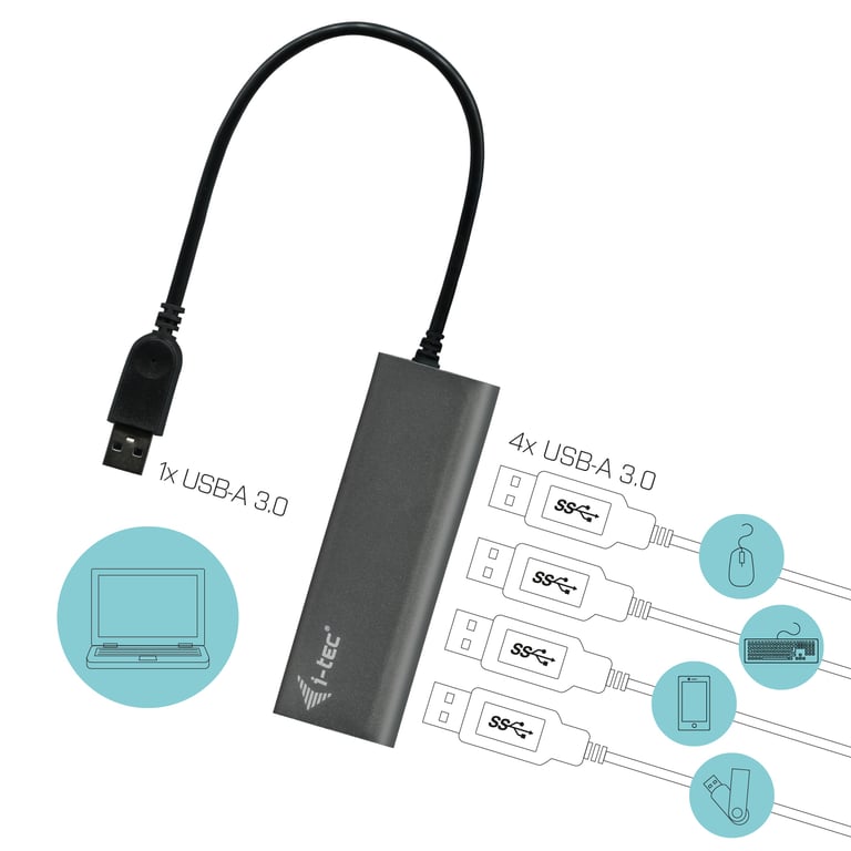i tec USB 3.0 Metal Charging Hub 4 Port - vue 6