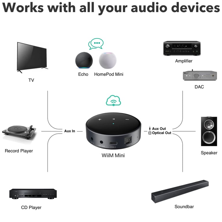Lecteur Réseau Hi-Fi Wiim Mini – Streaming Hi-Res, Bluetooth, Multiroom - vue 7