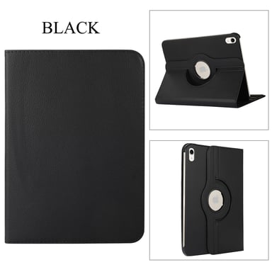 Housse noire Nouvel Apple iPad 10,9 pouces 2022 4G/5G rotative 360 degres - Etui noir coque protection iPad 10eme generation - Accessoires pochette