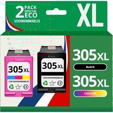123CONSOMBLES - 305XL - Cartucce d'inchiostro compatibili con HP 305 XL per HP DeskJet 2700 2720e 2720 2710 4120 4120e 4130 HP Envy 6000 6010 6020 6030 6032 6420 (Nero, Colore)