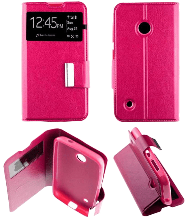 Etui Folio compatible Rose Fushia Nokia Lumia 530
