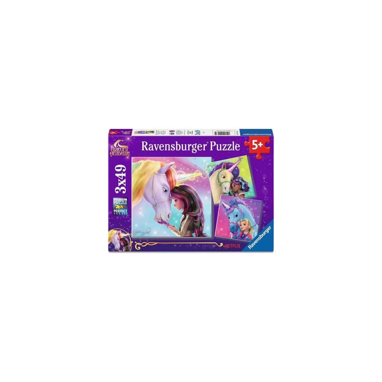 Ravensburger Puzzle Enfant Lot de 3 Puzzles 49 pièces Magie et amitié/ 'école des Licornes Fille ou garçon dès Puzzle de qualité supérieure 3 Posters Inclus Licornes 12004163